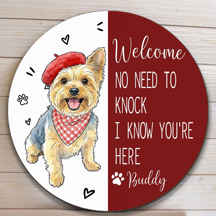 Welcome-No-Need-To-Knock-Custom-Pet-Portrait-Watercolor-Personalized-Wood-Sign-4