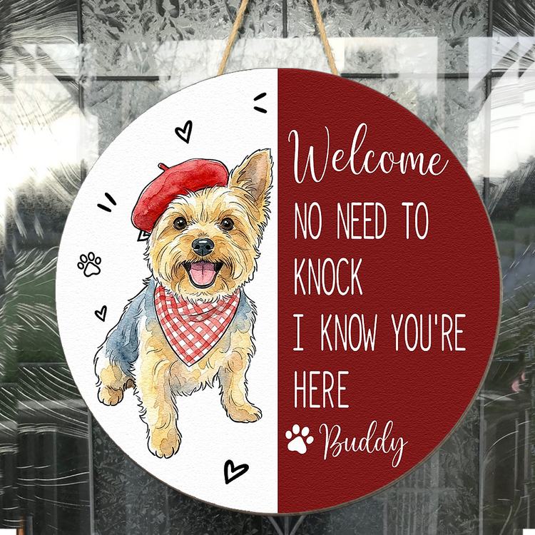 Welcome-No-Need-To-Knock-Custom-Pet-Portrait-Watercolor-Personalized-Wood-Sign-5