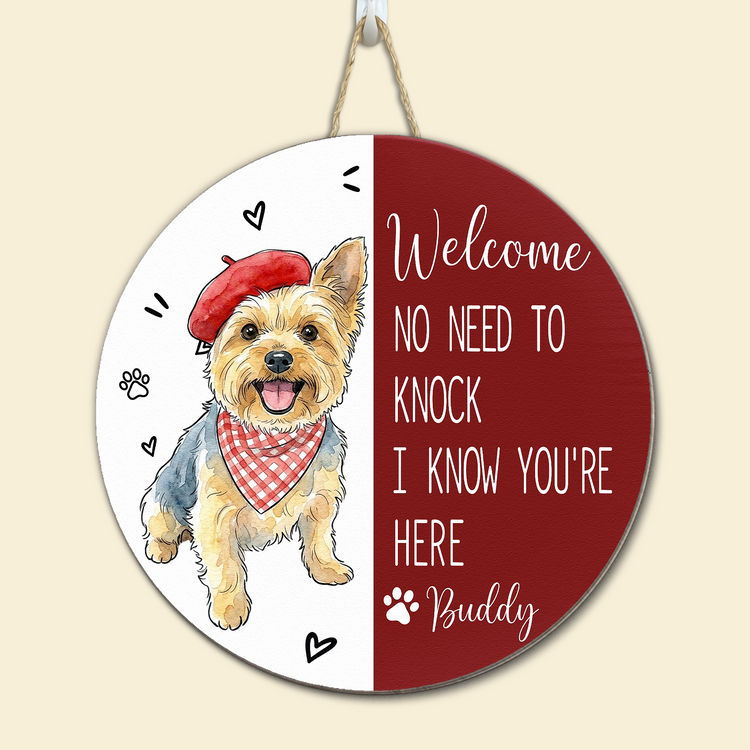 Welcome-No-Need-To-Knock-Custom-Pet-Portrait-Watercolor-Personalized-Wood-Sign-6