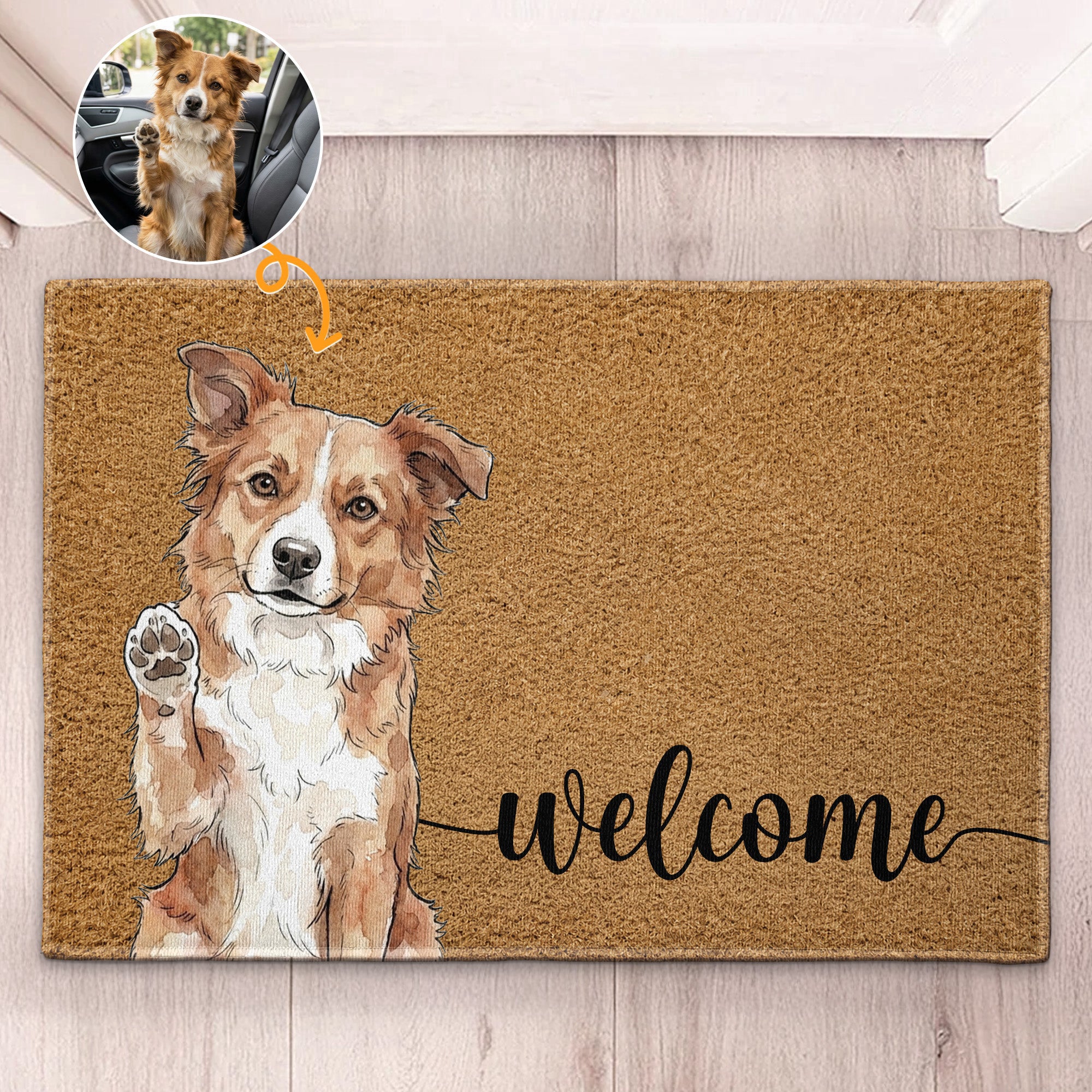 Welcome_Pet_Portrait_Watercolor_Art_Welcome_Mat_Personalized_Doormat_1