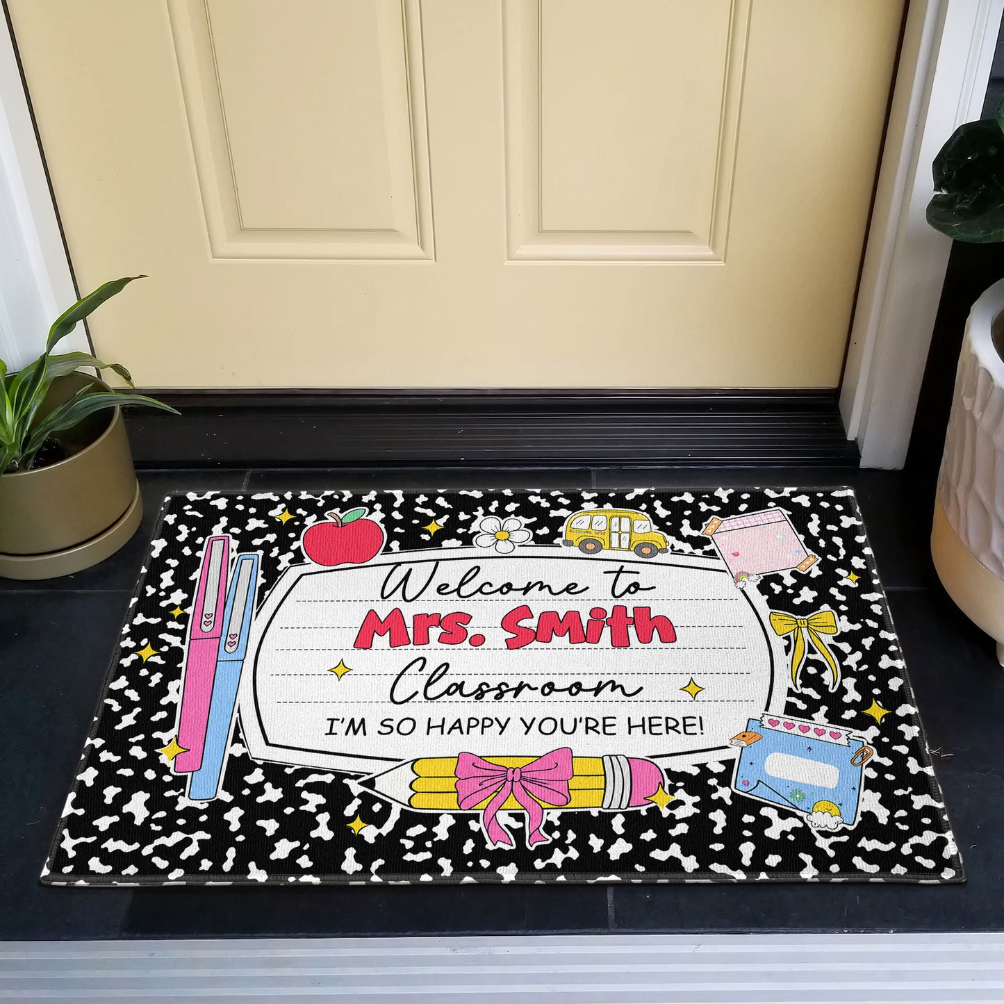 Welcome-To-Classroom-Composition-Book-Design-Personalized-Doormat-2