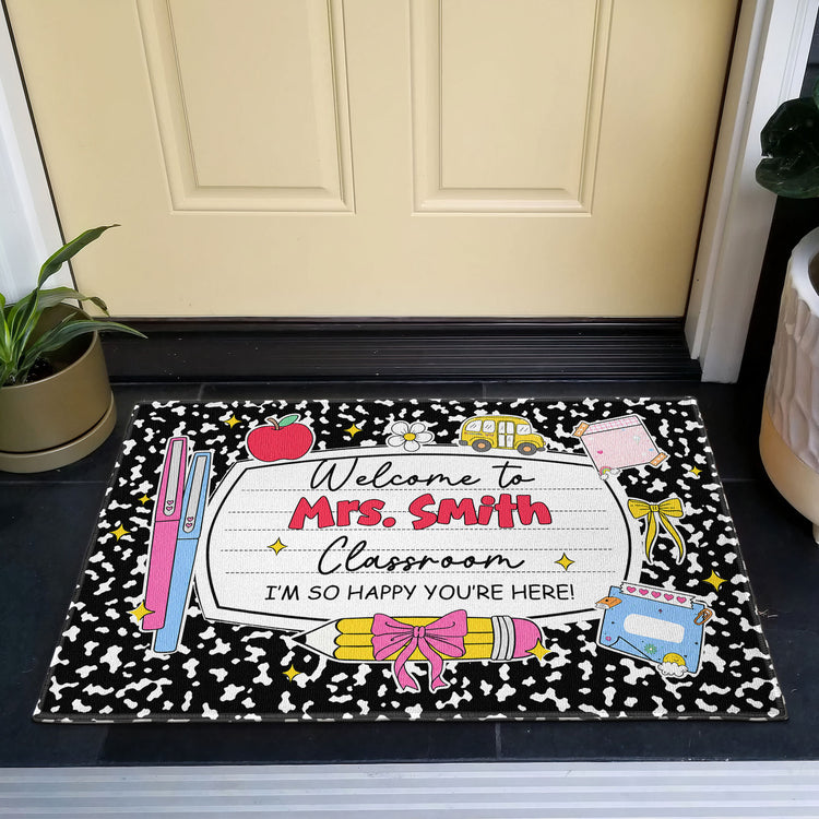 Welcome-To-Classroom-Composition-Book-Design-Personalized-Doormat-2