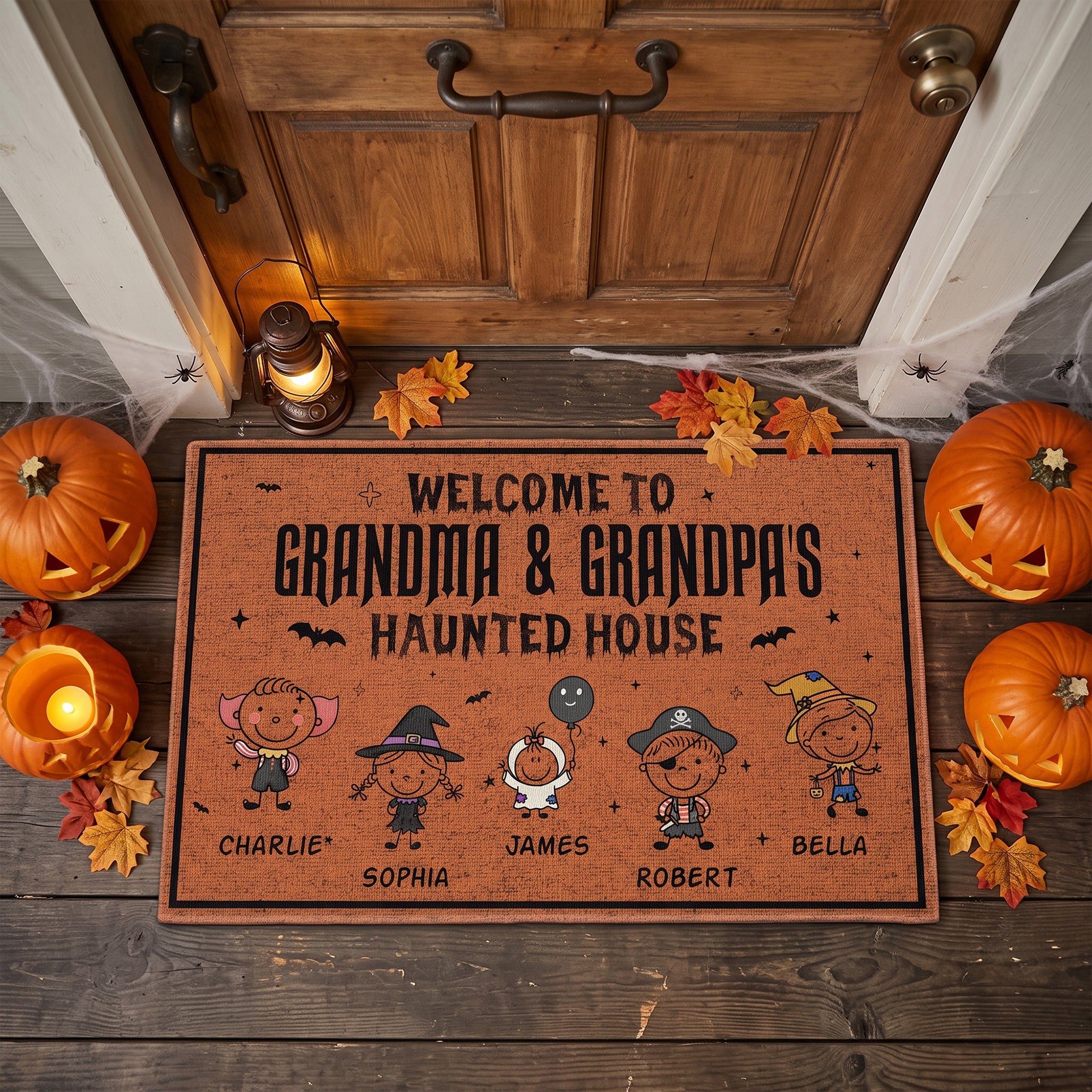 Welcome-To-Grandma-&-Grandpa's-Haunted-House-Doodle-Personalized-Doormat-3