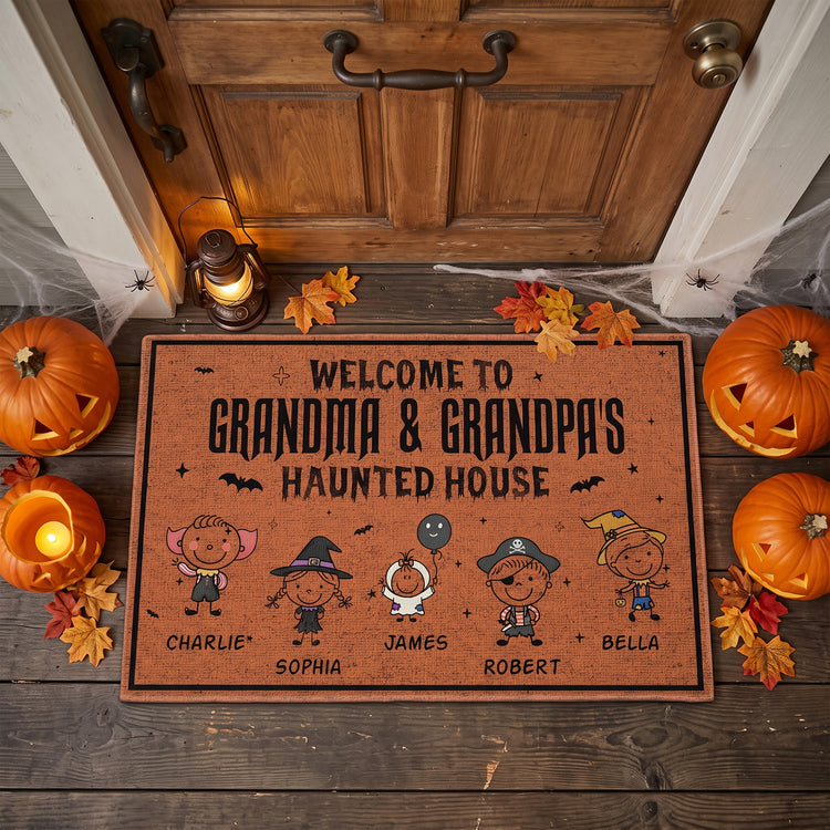 Welcome-To-Grandma-&-Grandpa's-Haunted-House-Doodle-Personalized-Doormat-3