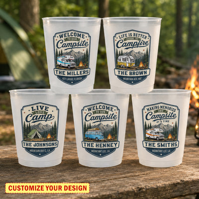 Welcome To Our Campsite - Personalized Cups