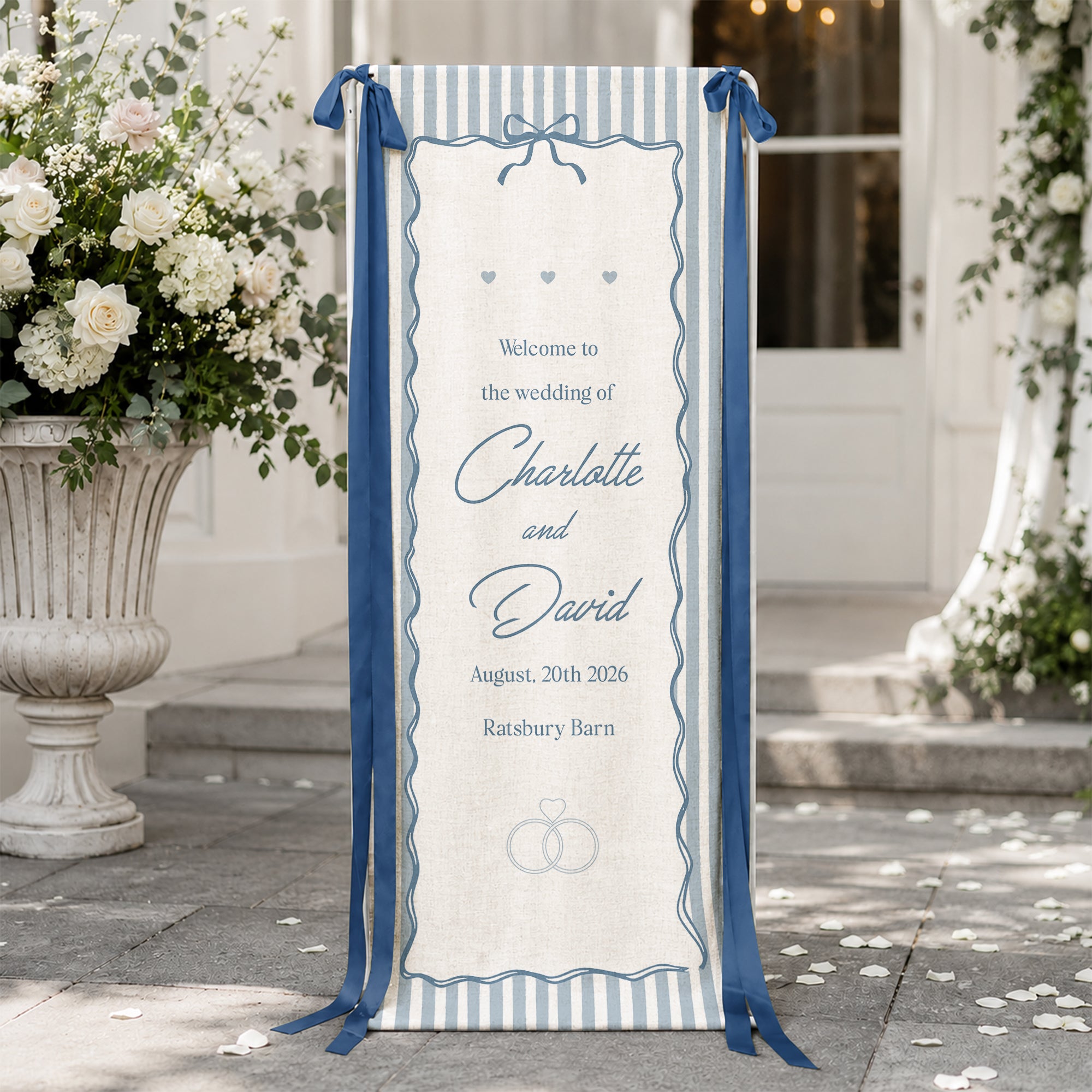 Welcome-To-The-Wedding-Of-Wedding-Sign-Striped-Style-Personalized-Welcome-Sign