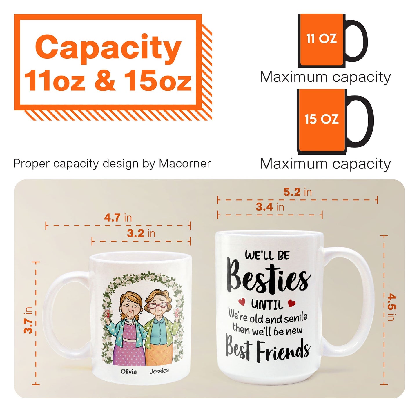 We'll Be Besties Until We're Old - Personalized Mug