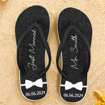 We're Just Married - Personalized Flip Flops