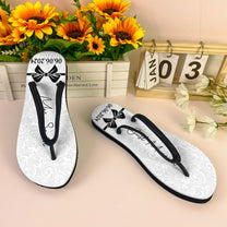 We're Just Married - Personalized Flip Flops