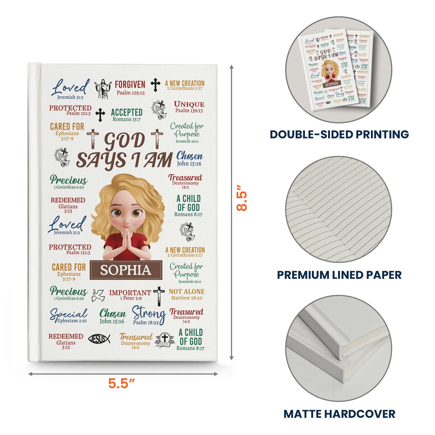 What God Says About You - Gifts For Christian Prayer - Personalized Hardcover Journal