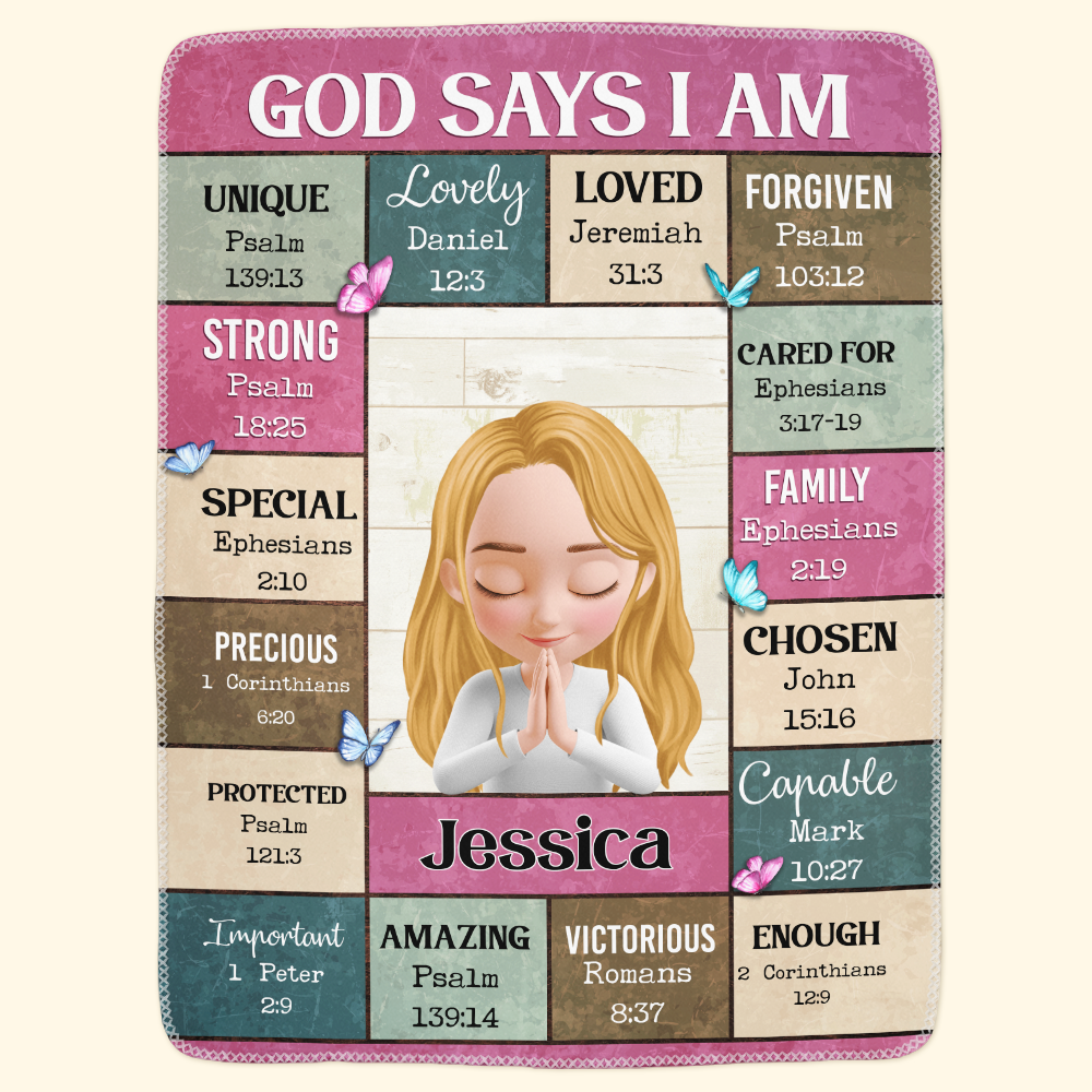 What God Says About Your Kids In Bible - God Says I Am - Personalized Blanket