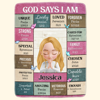 What God Says About Your Kids In Bible - God Says I Am - Personalized Blanket