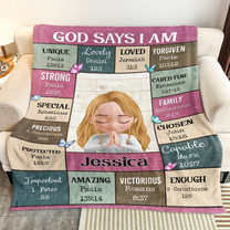 What God Says About Your Kids In Bible - God Says I Am - Personalized Blanket