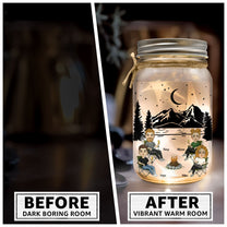 What Happens At The Campfire Gets Laughed About All Year Long - Personalized Mason Jar Light