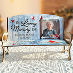 When Angels Are Near - Personalized Photo Memorial Bench