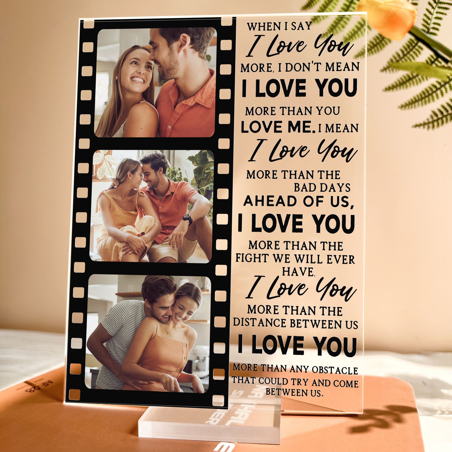 When I Say I Love You More - Personalized Acrylic Photo Plaque - Anniversary Gifts For Her, Him