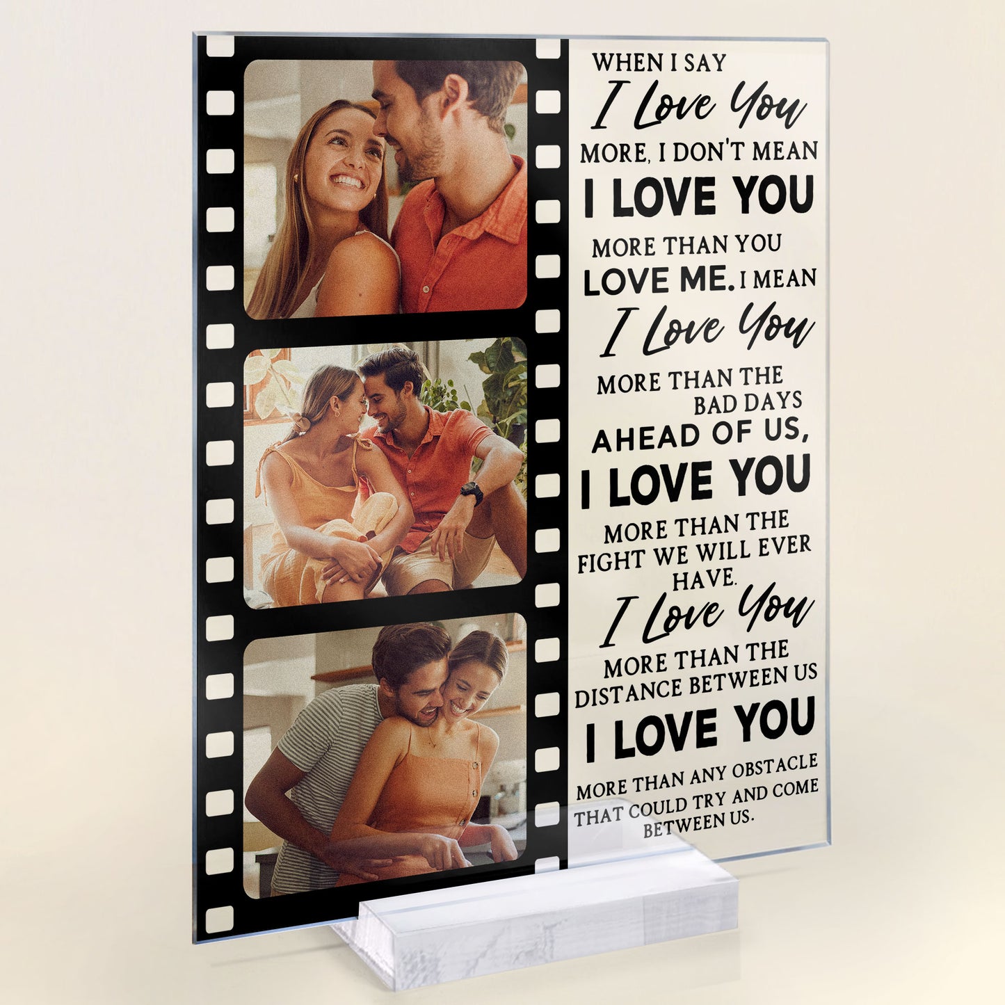 When I Say I Love You More - Personalized Acrylic Photo Plaque - Anniversary Gifts For Her, Him