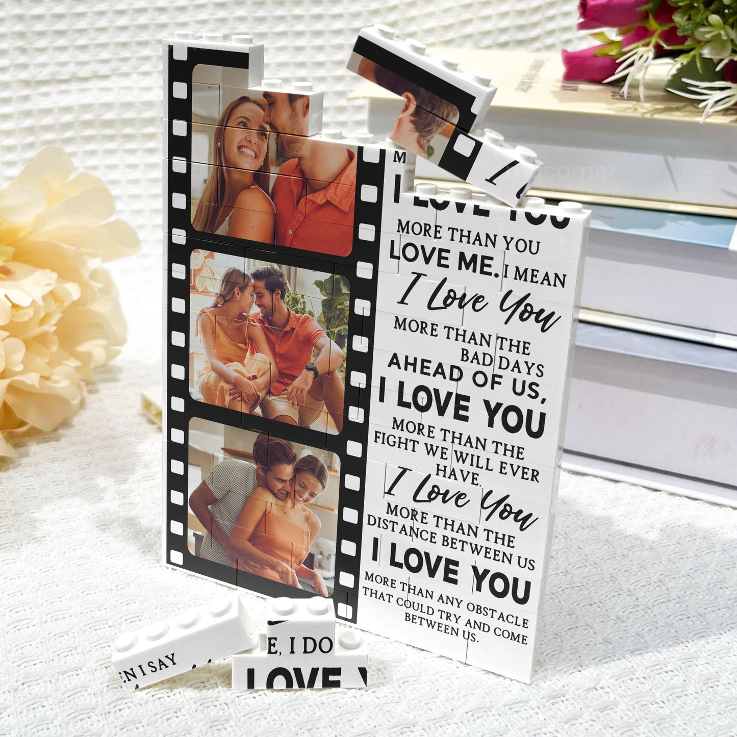 When I Say I Love You More - Personalized Photo Building Brick