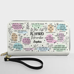 When Life Is Hard Remember - Personalized Leather Long Wallet