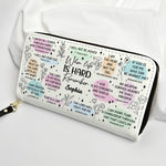 When Life Is Hard Remember - Personalized Leather Long Wallet