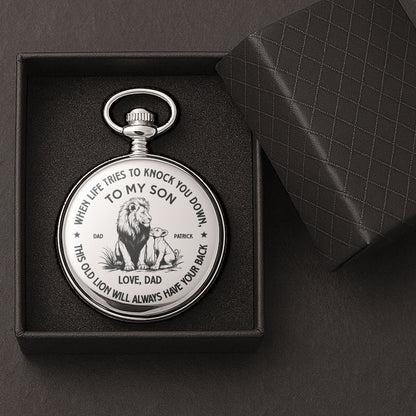 When Life Tries To Knock You Down - Personalized Pocket Watch