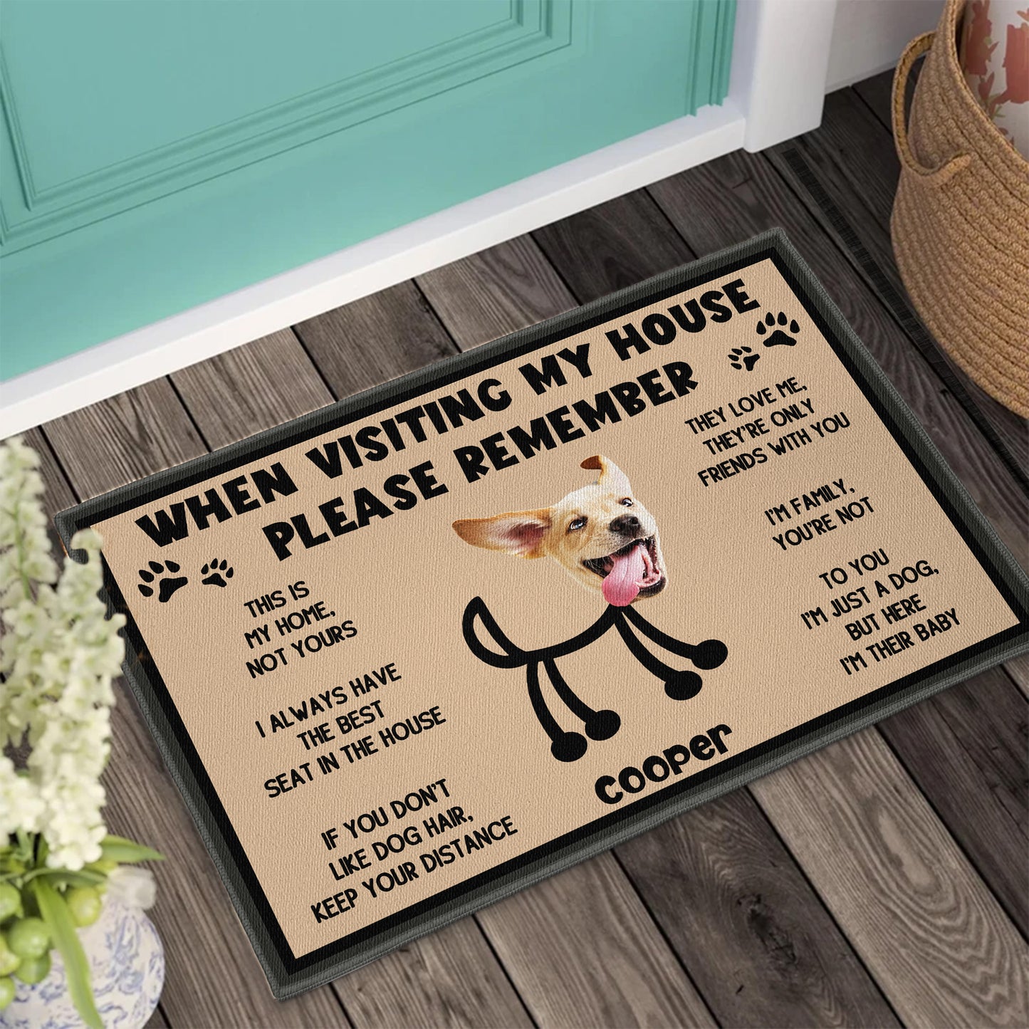 When Visting My House Please Remember Funny Welcome Mat - Personalized Photo Doormat