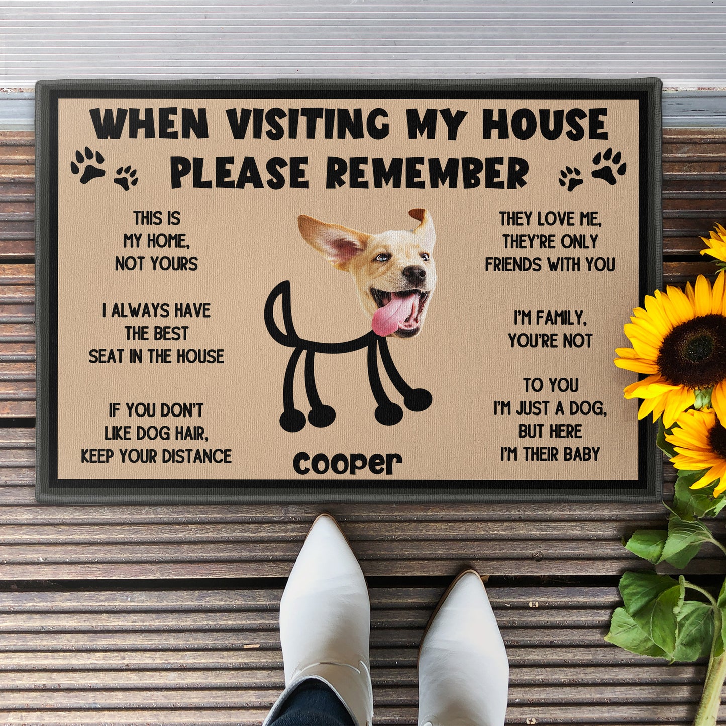 When Visting My House Please Remember Funny Welcome Mat - Personalized Photo Doormat