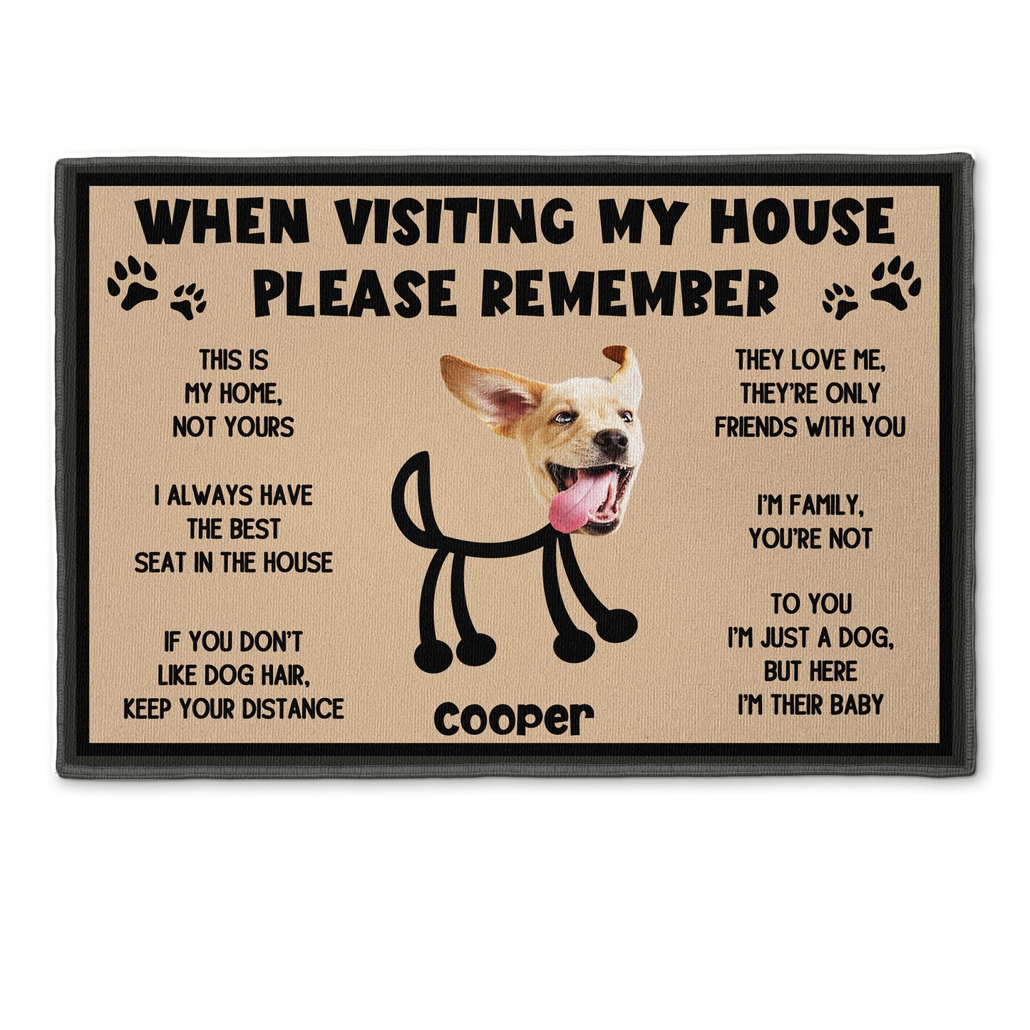 When Visting My House Please Remember Funny Welcome Mat - Personalized Photo Doormat