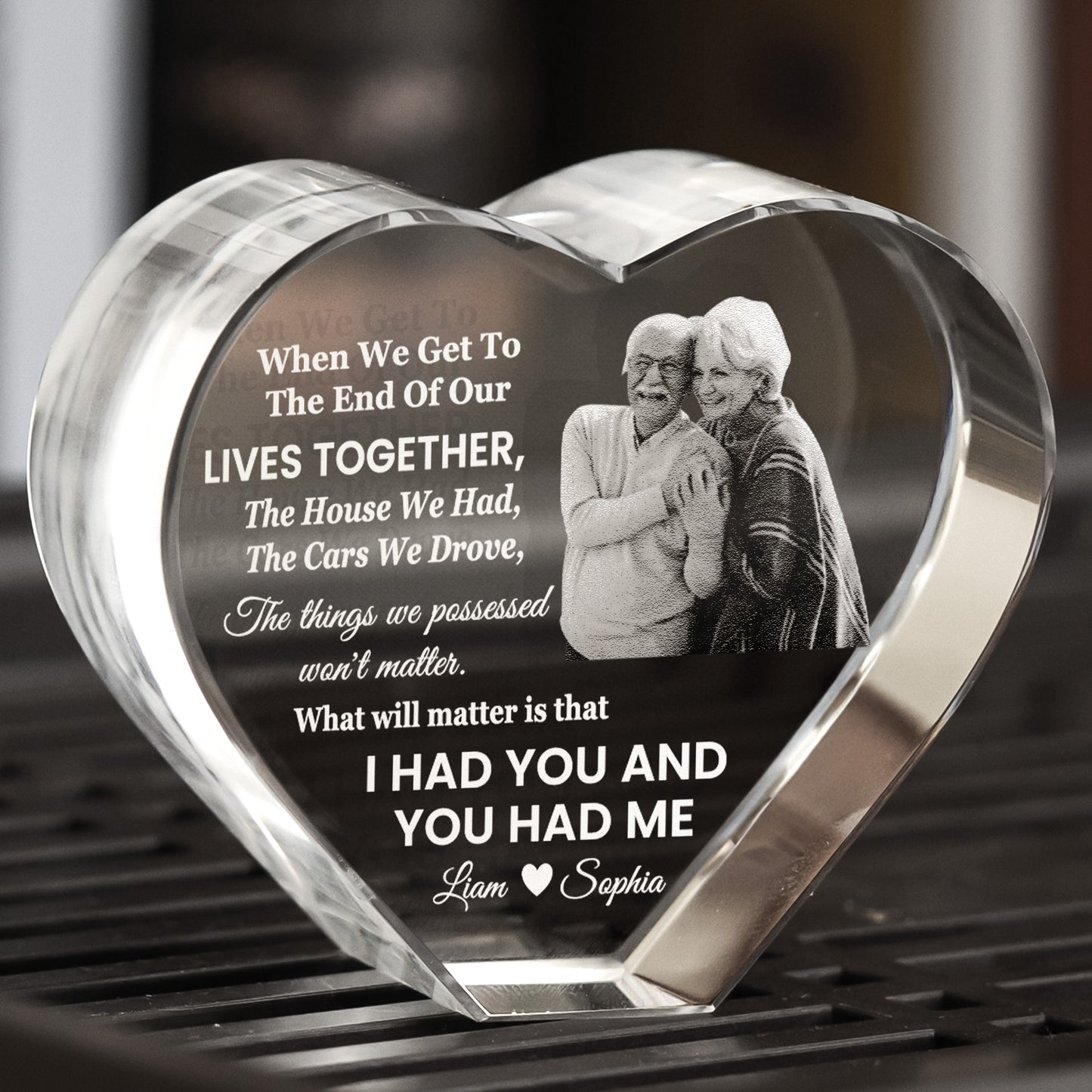 When We Get To The End Of Our Lives Together Gift For Couple - Custom 3D Crystal Photo