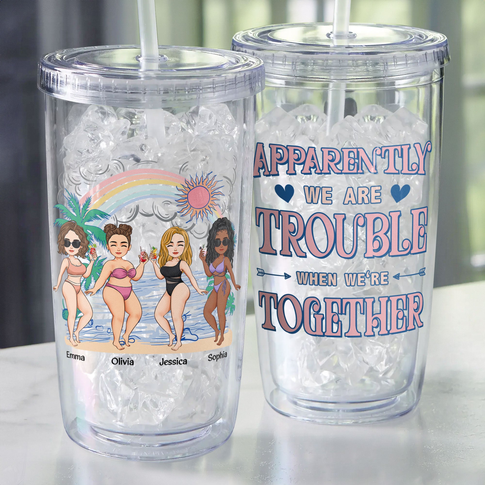 When We're Together - Personalized Acrylic Tumbler With Straw