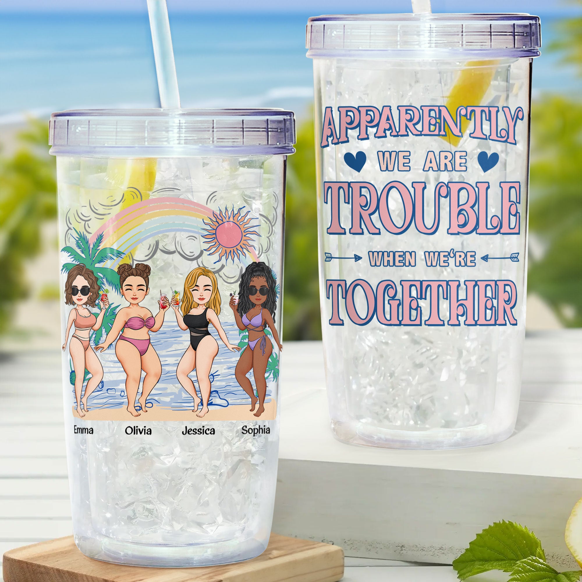 When We're Together - Personalized Acrylic Tumbler With Straw