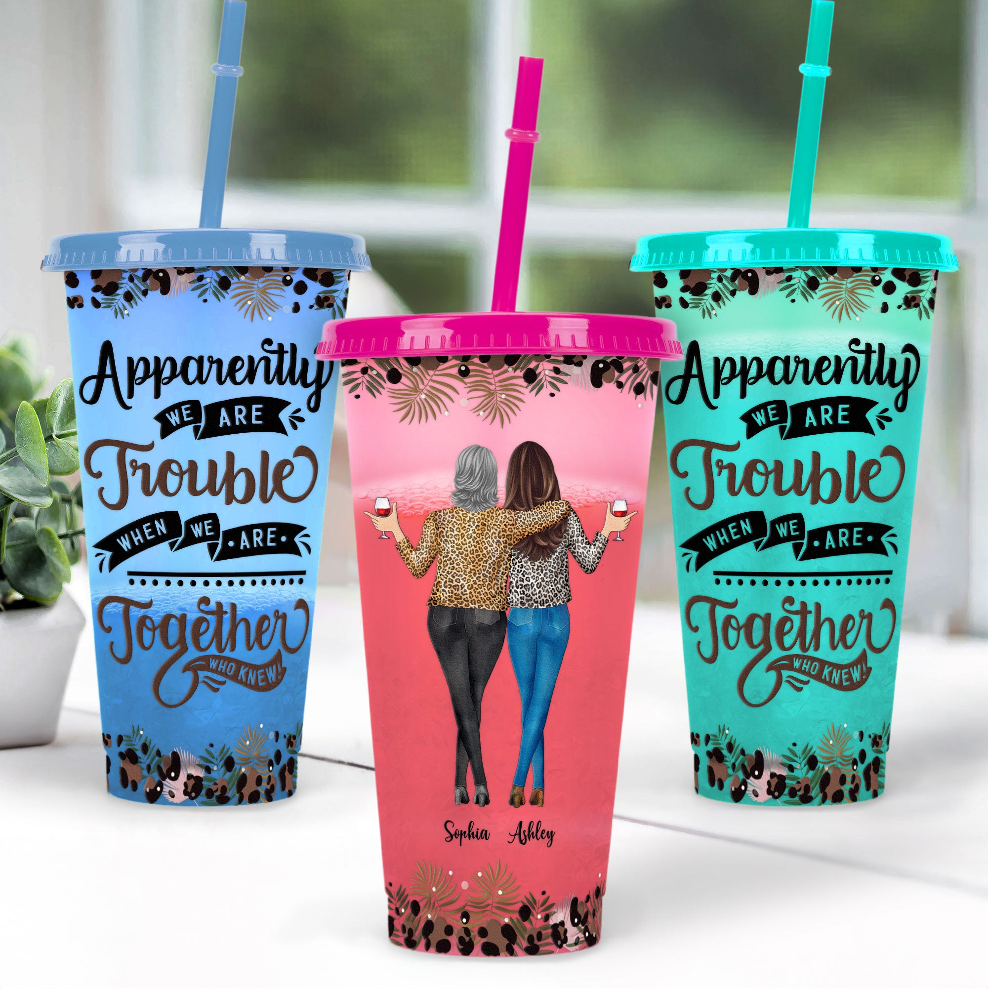 When We're Together, We Are Trouble - Personalized Color Changing Cup
