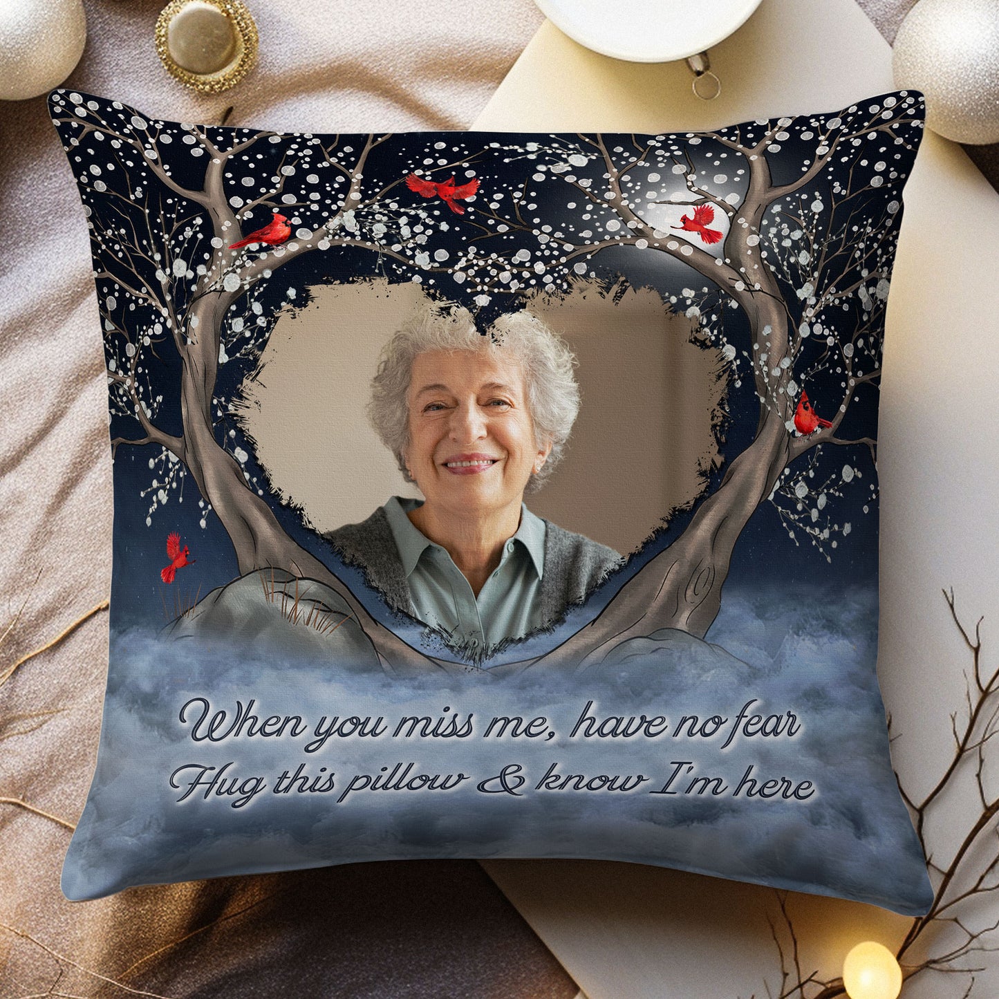 When You Miss Me Have No Fear Memorial Gift - Personalized Photo Pillow