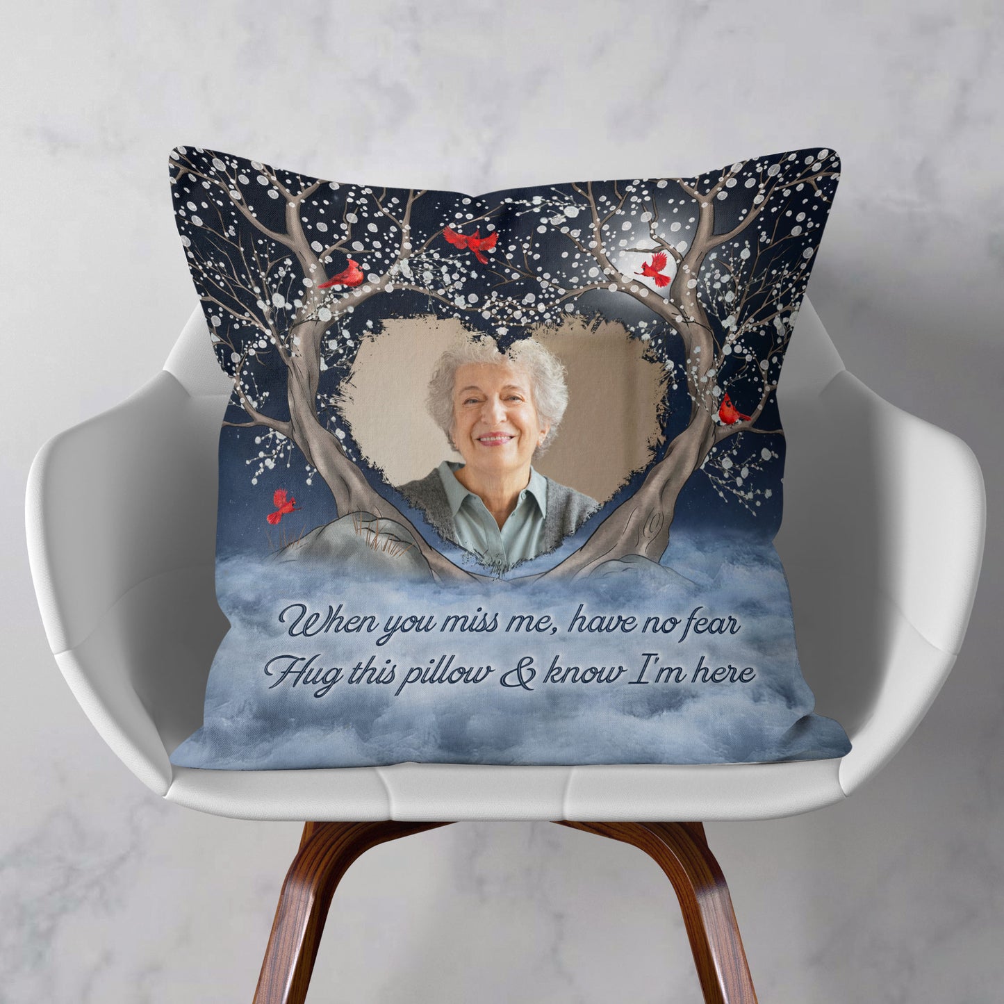 When You Miss Me Have No Fear Memorial Gift - Personalized Photo Pillow