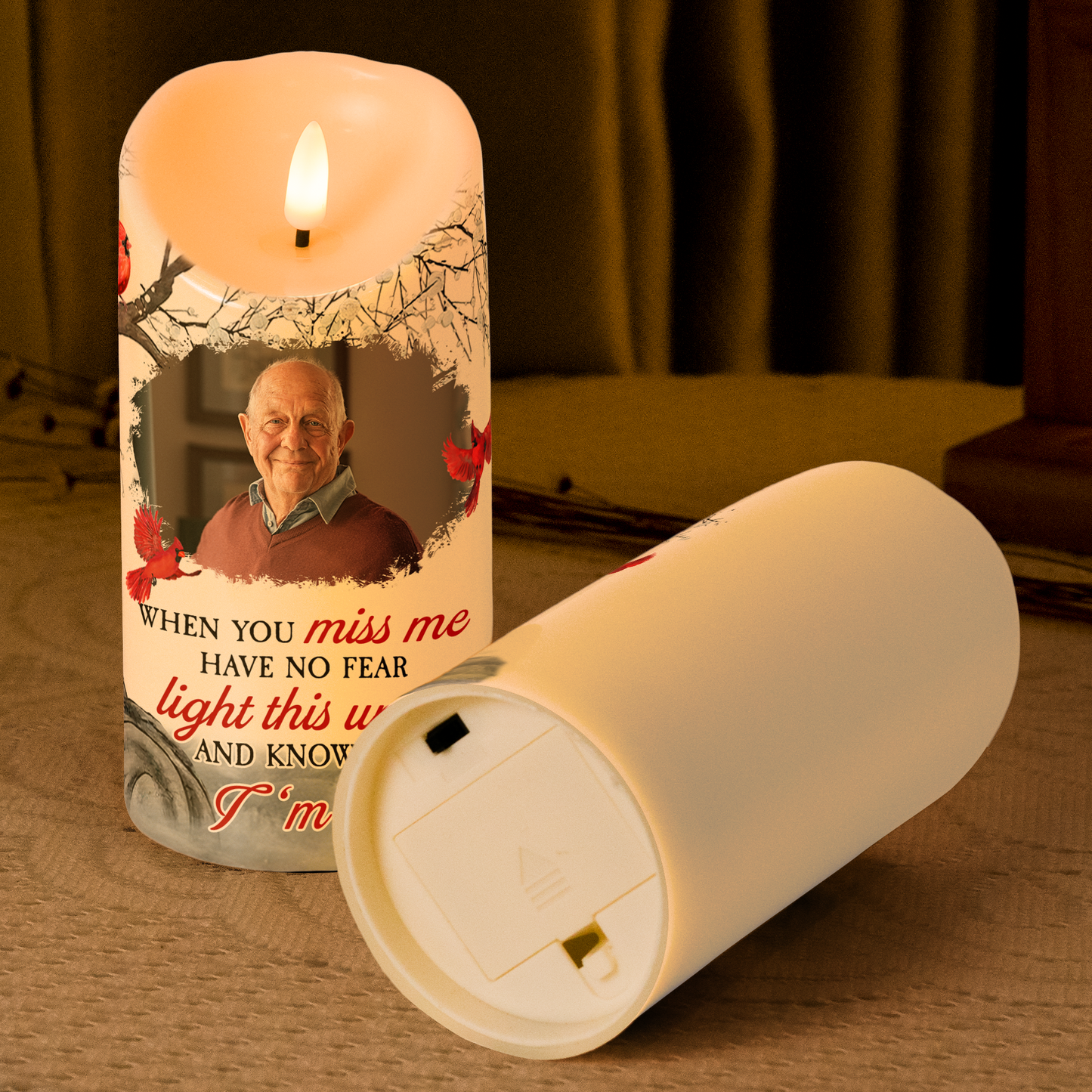 When You Miss Me Have No Fear - Personalized Photo LED Candle