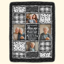 When You Miss Me Hug This Blanket Tight In Loving Memory Blanket - Personalized Photo Blanket
