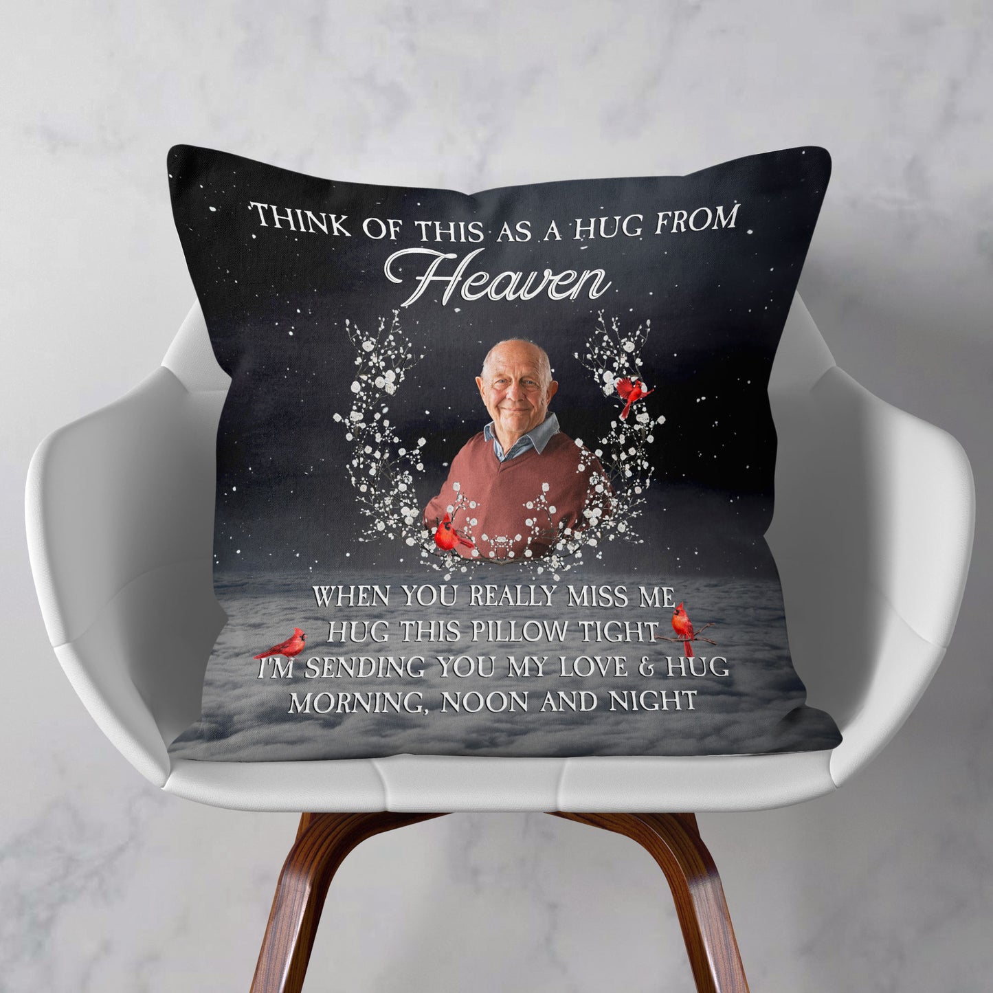 When You Miss Me Hug This Pillow - Personalized Photo Pillow (Insert Included)