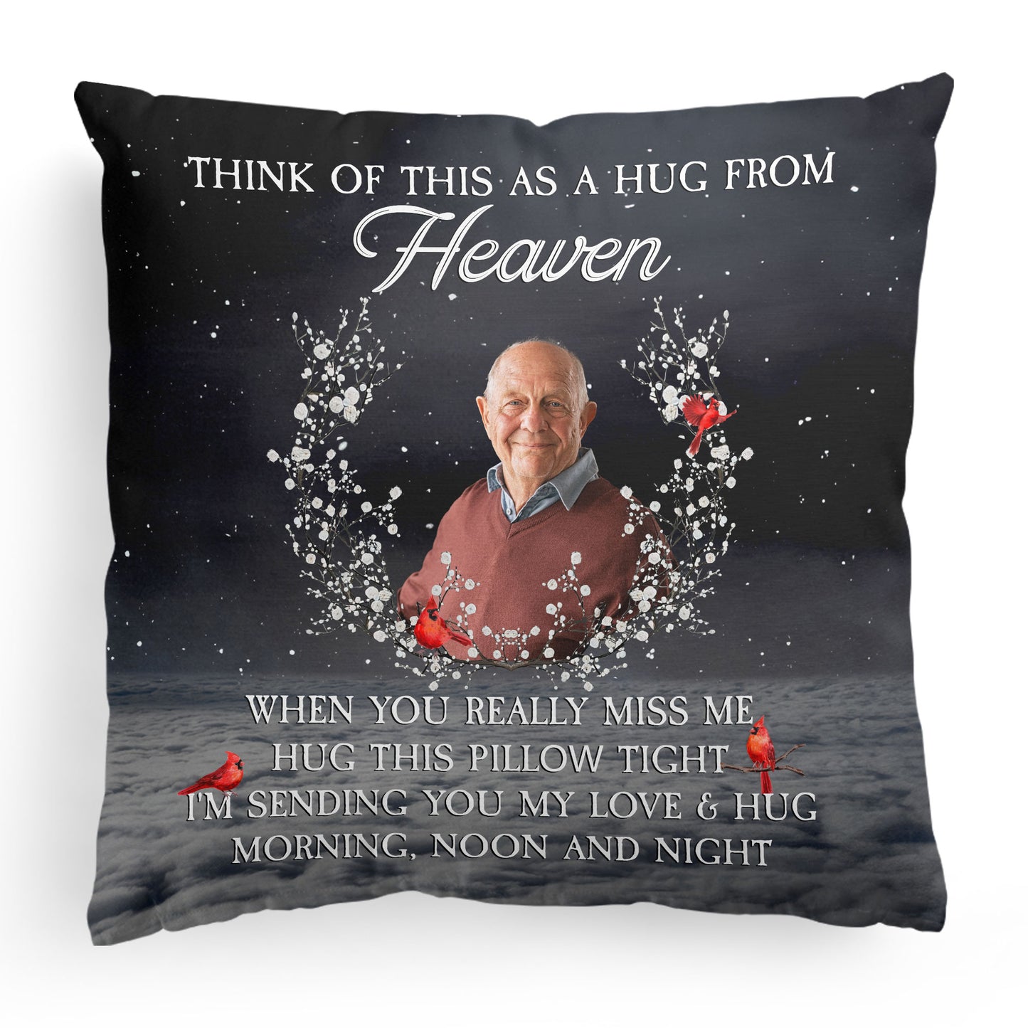 When You Miss Me Hug This Pillow - Personalized Photo Pillow (Insert Included)