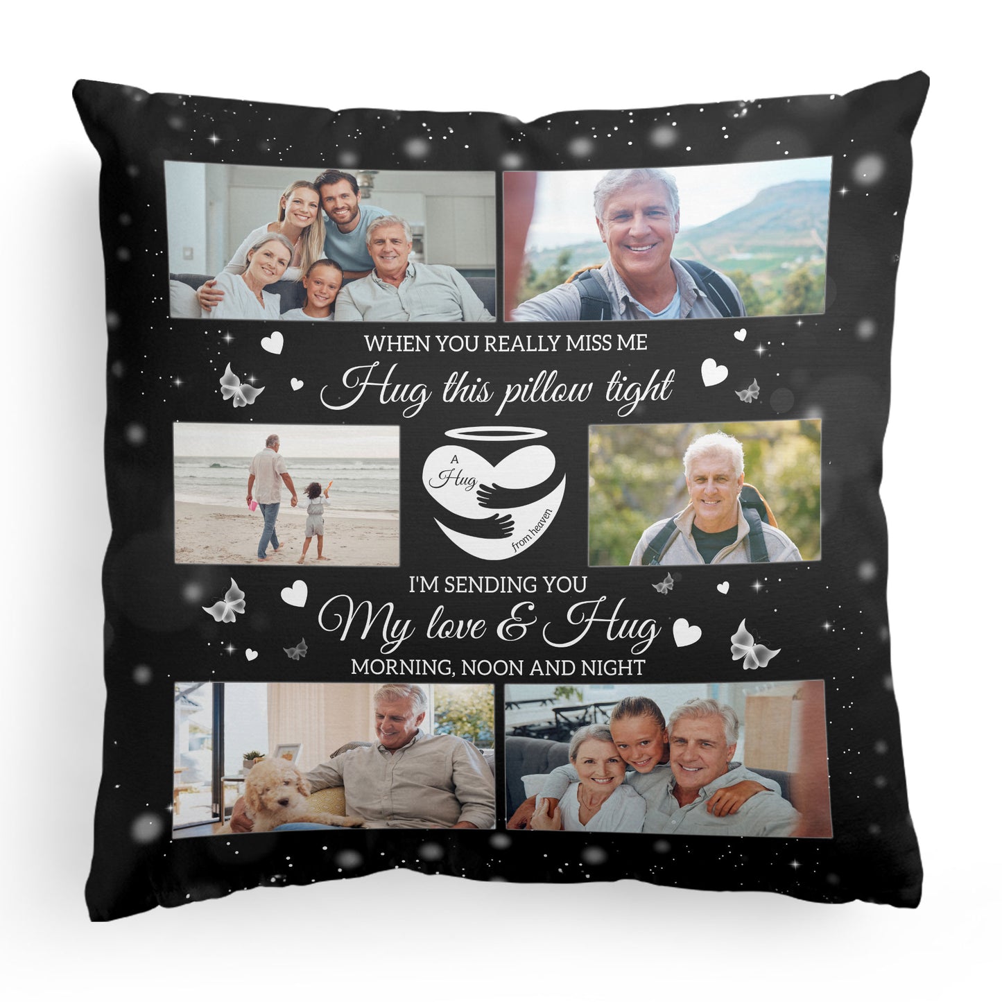 When You Miss Me Hug This Pillow - Personalized Photo Pillow