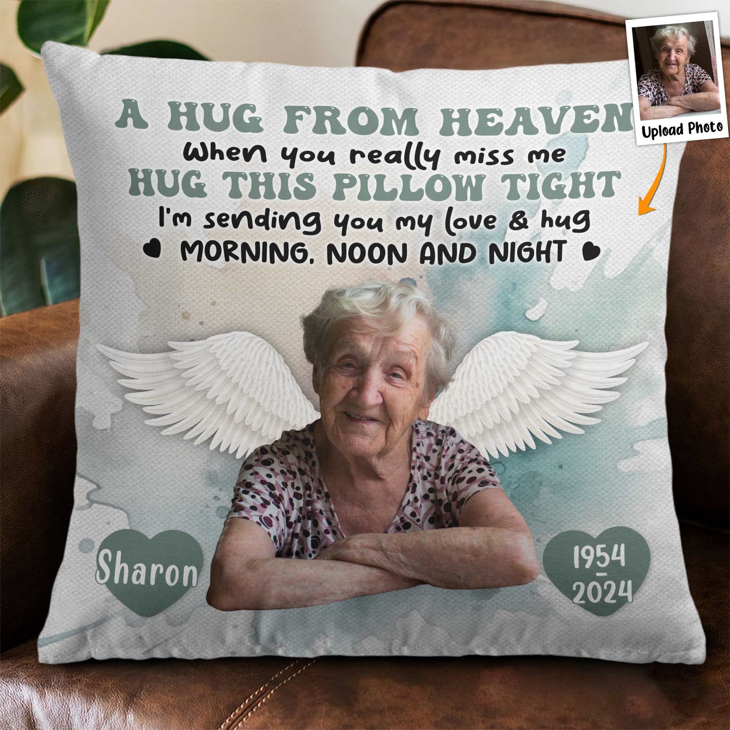 When You Miss Me, Hug This - Personalized Photo Pillow (Insert Included)