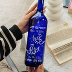 When You Miss Us Have No Fear - Personalized Blue Bottle Lamp