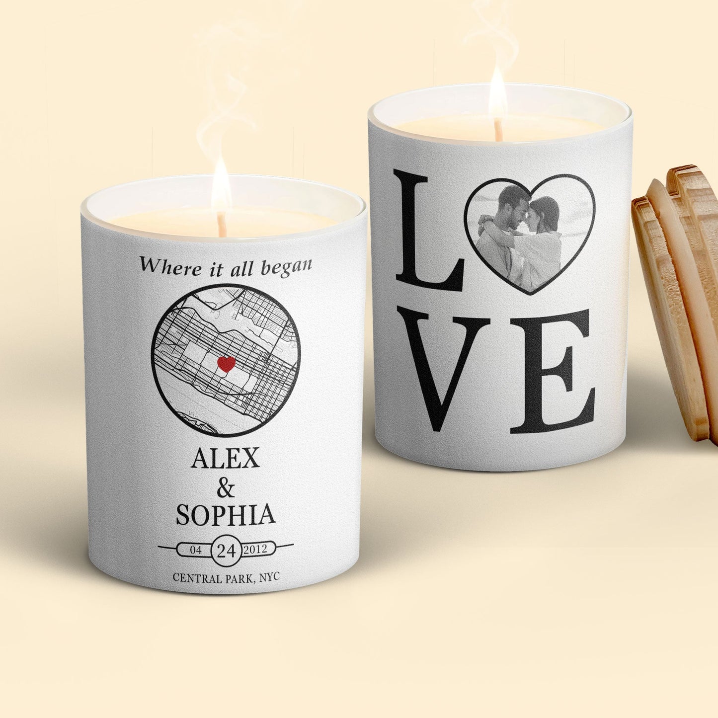 Where It All Began Anniversary Gifts - Personalized Photo Candle