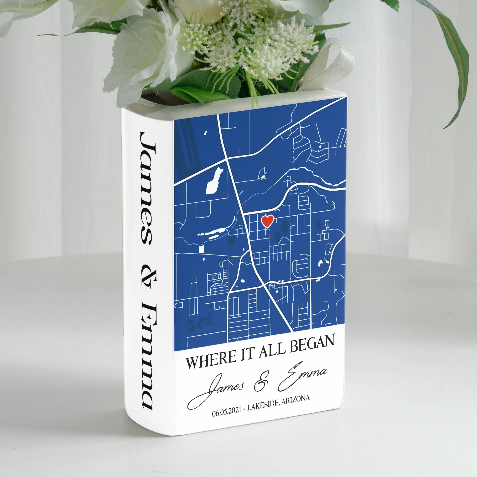 Where It All Began Anniversary Wedding Gifts For Couple, Gifts For Her - Personalized Vase