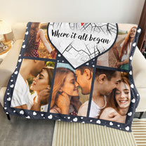 Where It All Began Location Map - Personalized Photo Blanket