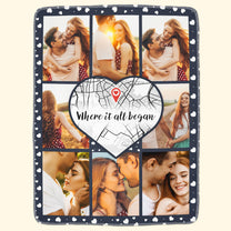 Where It All Began Location Map - Personalized Photo Blanket