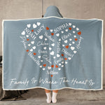Where The Heart Is - Personalized Wearable Blanket Hoodie