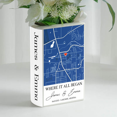 Where It All Began Anniversary Wedding Gifts For Couple, Gifts For Her - Personalized Vase