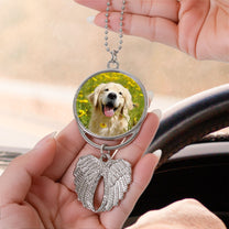 Whilst No Longer By My Side, We’ll Never Be Apart - Custom Angel Wings Car Hanging Photo Ornament