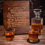 Whiskey, Rum, Bourbon, Gin, Wine, Vodka Rules - Personalized Whiskey Decanter Set