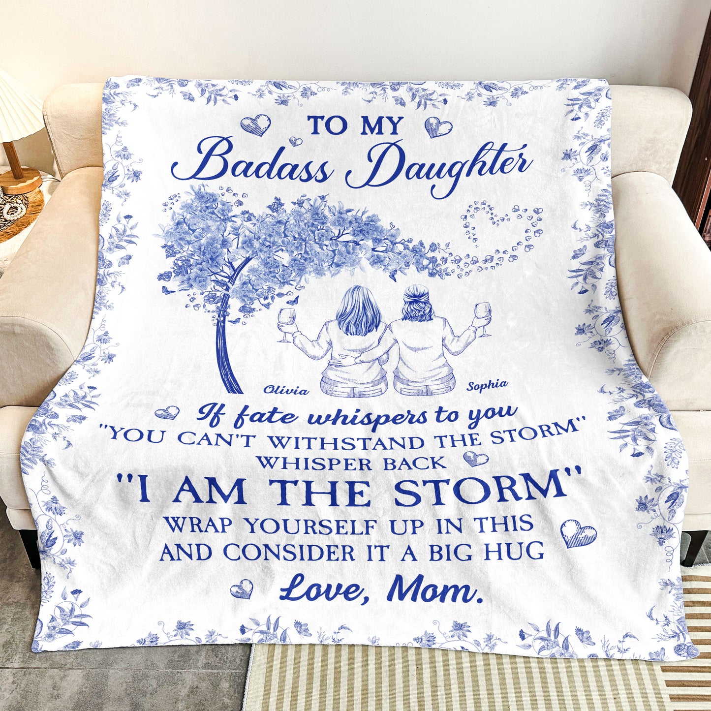 Whisper Back "I Am The Storm" - Personalized Blanket